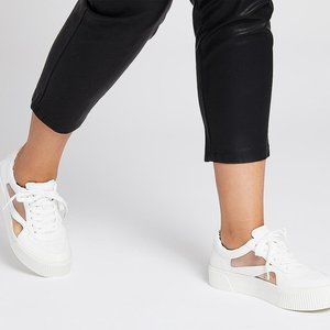 Mix No. 6 White Emmalyn Platform See-Through Panel Sneakers